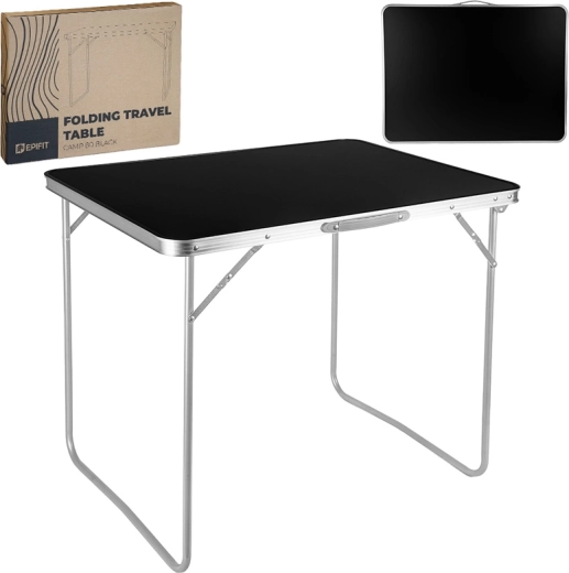 Mesa turística plegable Camp 80 negra