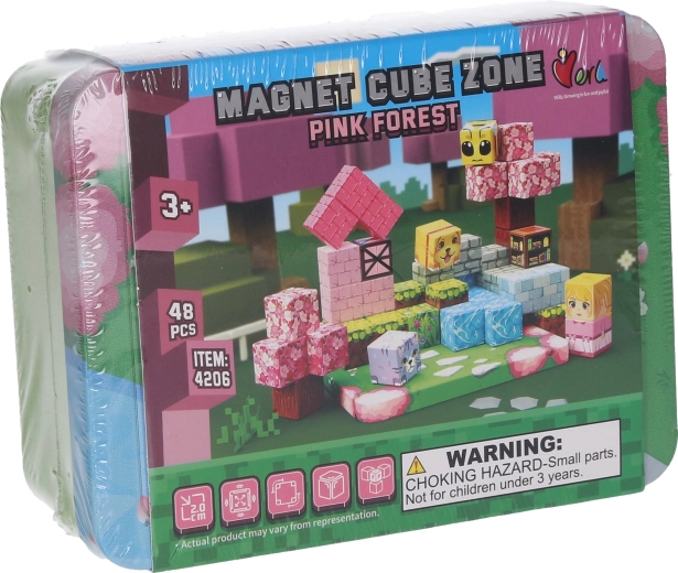 Magnet Cube Zone Pink forest construcción magnética de 48 piezas