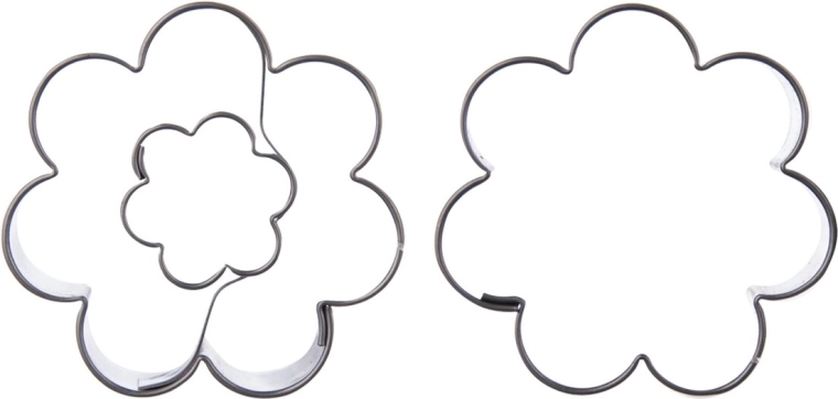 Cortadores de acero inoxidable flor – set de 2 uds