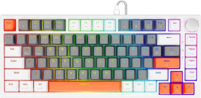 Teclado gaming magnético ASTRAL WHITE con interruptores Outemu White Jade, RGB y keycaps PBT