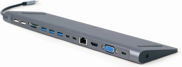 Adaptador USB‑C multipuerto 9 en 1 con HDMI, VGA, LAN, lector de tarjetas y Power Delivery