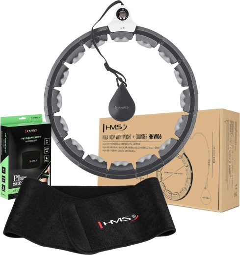 Set de hula hoop de masaje con peso y contador + cinturón reductor HMS