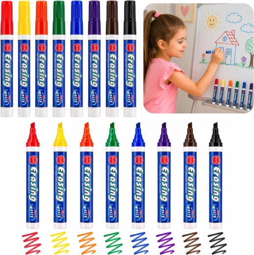 Set de rotuladores de colores para pizarra - 8 unidades