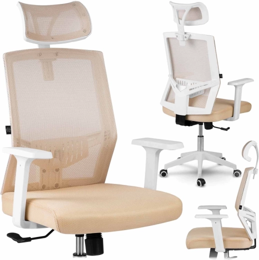 Silla de oficina ergonómica de micromalla Sofotel Rotar beige