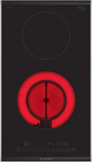 Placa de cocción vitrocerámica de vidrio Domino con DirectSelect y PowerBoost