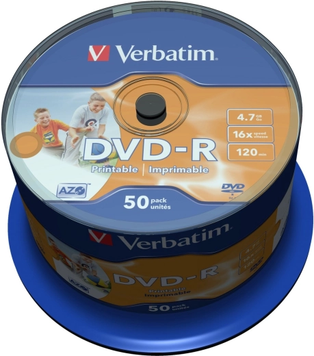 Verbatim DVD-R Wide Inkjet Printable 4,7 GB 16x - 50 unidades