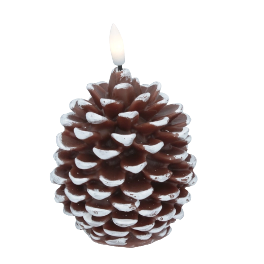 Vela LED con forma de piña de cera real, blanco cálido - 1 pieza