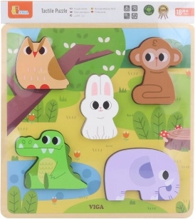 Puzle táctil de madera Animalitos del bosque VIGA