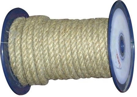 Cuerda natural torcida de 10 mm con cinta de polipropileno, 100 m