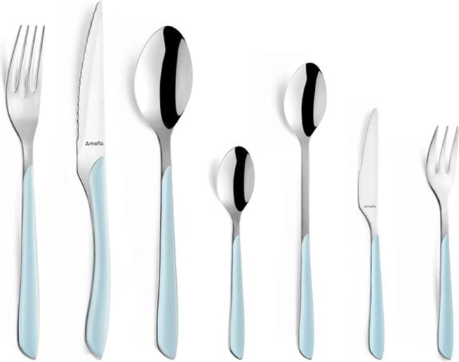 Set de cubiertos Amefa Éclat Matt, 26 piezas, azul claro