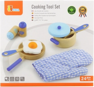 Juego de cocina de madera para niños – azul