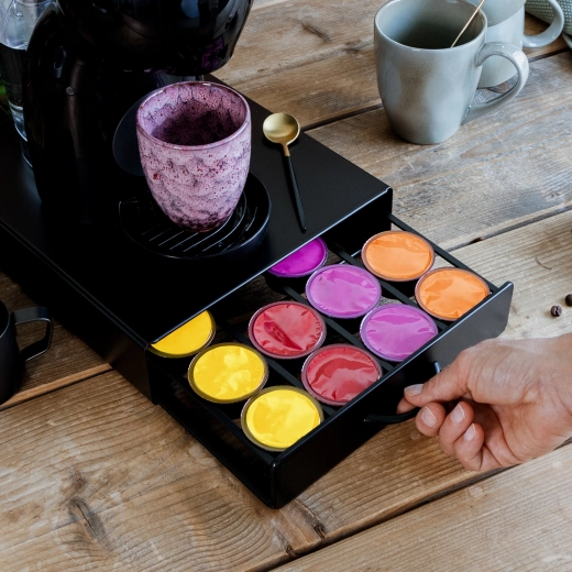 Soporte metálico para 20 cápsulas Dolce Gusto, negro mate