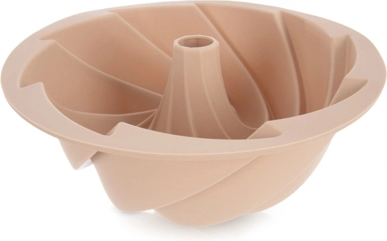 Molde de silicona para bizcocho tipo bundt con chimenea 23,5 cm – beige