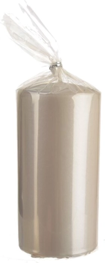 Vela cilíndrica gris mate 7 × 14 cm