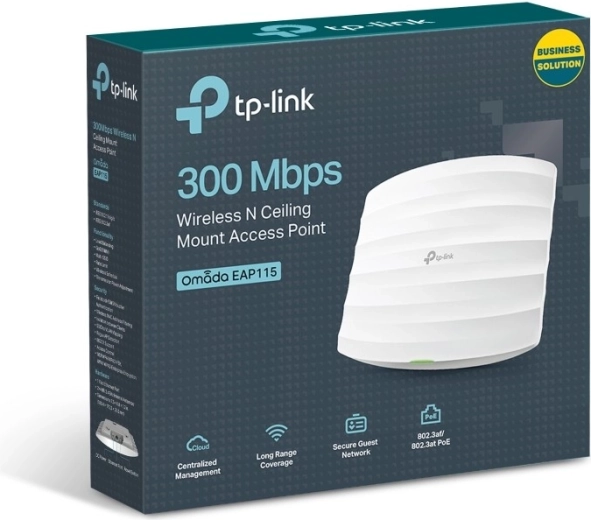 Punto de acceso inalámbrico de techo N300 con PoE TP-Link Omada EAP115