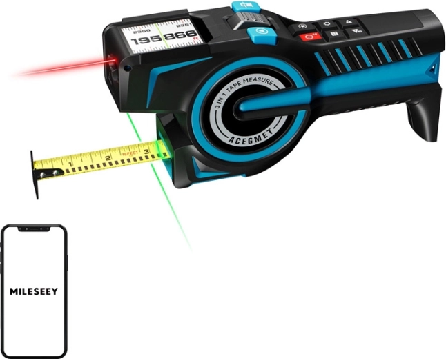 Telémetro láser Mileseey DTX 10 con cinta métrica y Bluetooth (100 m)