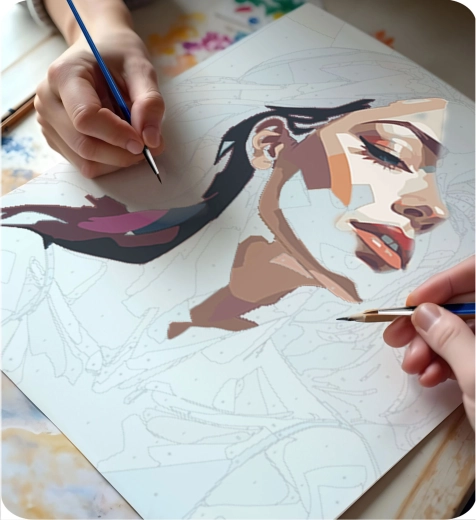 Pintura fácil gracias a los números y la base de color