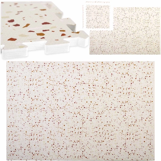 Alfombra puzzle de espuma Ricokids terrazzo 175 × 118 cm - 6 piezas