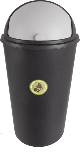 Papelera con tapa basculante 25 l, negra