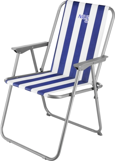 Silla plegable de playa y camping NILS Camp azul‑blanca