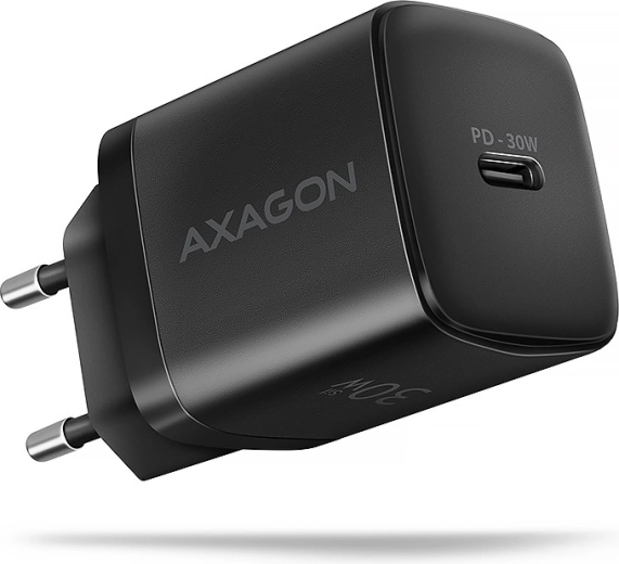 Cargador de red USB‑C 30W con carga rápida PD 3.0/QC – negro
