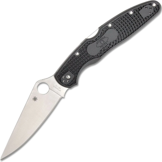Spyderco Police 4 Lightweight navaja de bolsillo 11,3 cm, satinado, negro, FRN