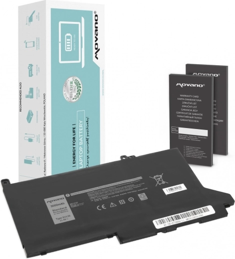 Batería Movano para Dell Latitude 7280/7290/7380/7390/7480/7490 (11,4 V, 3000 mAh, 34 Wh)