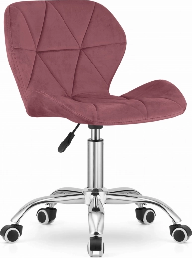Silla de oficina giratoria AVOLA de terciopelo, rosa oscuro