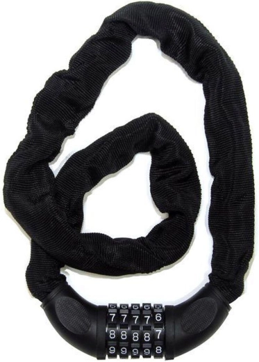 Candado de cadena con código y funda textil RICHTER, negro