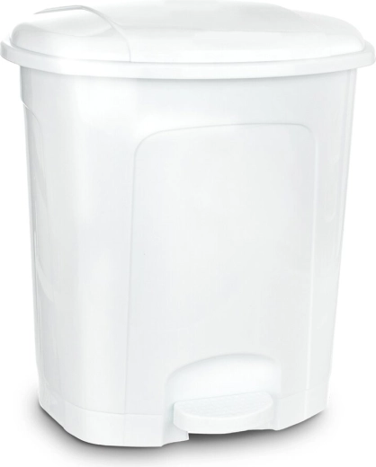 Papelera con pedal 5,5 l blanca