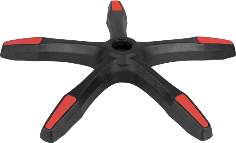 Base de nylon en cruz para silla de oficina Sofotel negra y roja, 64 cm