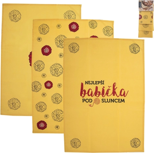 Paños de cocina de algodón la mejor abuela 3 uds.
