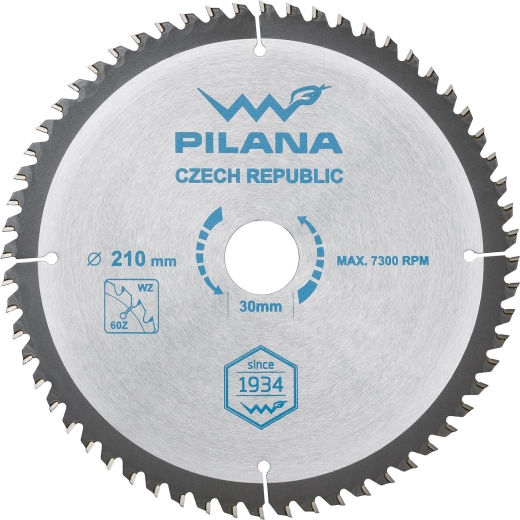 Disco de sierra PILANA 210 mm, 60 dientes, WZ para madera