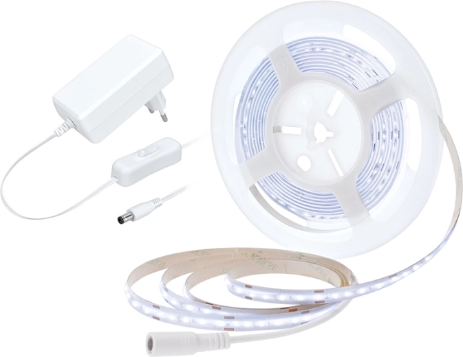 Solight tira LED COB con adaptador e interruptor 5 m 8 W/m blanco frío