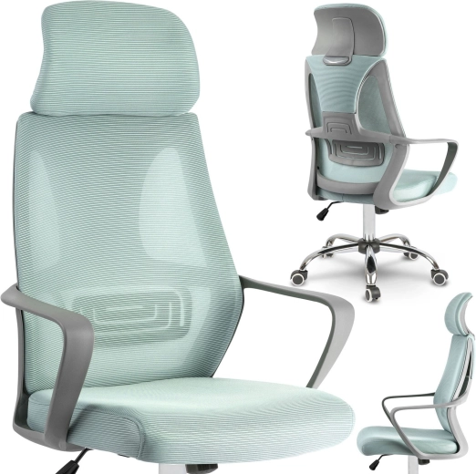Silla de oficina Praga de microred transpirable en azul claro