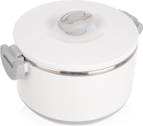 Termo fiambrera térmica de acero inoxidable 1,6 l blanca