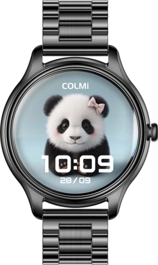 Reloj inteligente Colmi L28 con pantalla AMOLED y correa de acero – negro