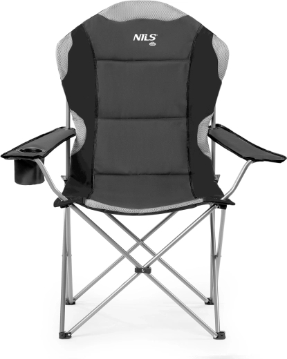 Silla de camping plegable NILS CAMP NC3080, gris oscuro