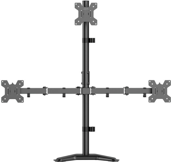 Soporte para 3 monitores de 17–32" con capacidad de carga de 10 kg por brazo