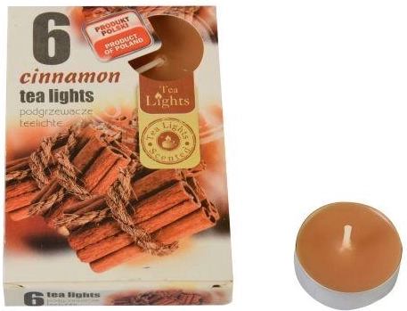 Velas de té aromáticas de canela, 6 uds.