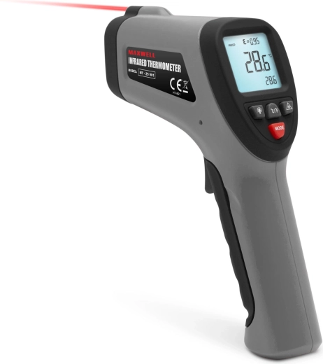 Termómetro infrarrojo digital con láser y sonda tipo K: de -64 a 1400 °C