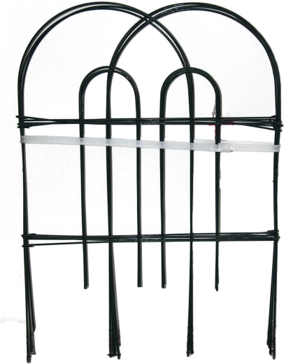 Valla de jardín verde 60 cm × 3 m, metal y plástico
