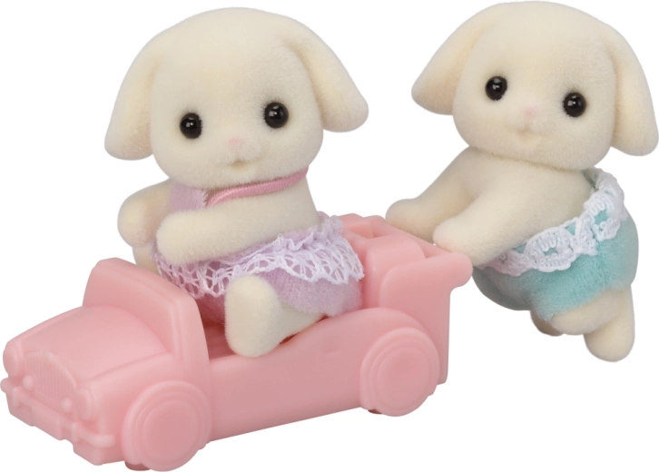 Sylvanian Families gemelos conejitos Flora con carrito
