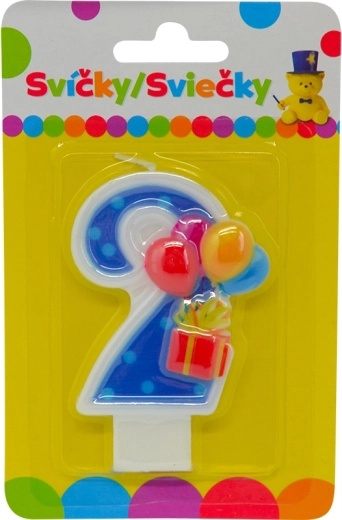 Vela de cumpleaños con globos número 2