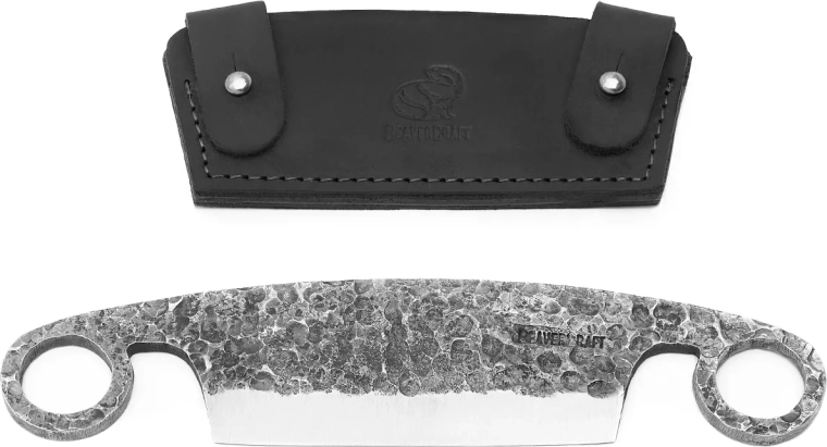 Beavercraft DK5S cuchillo descortezador con funda de cuero