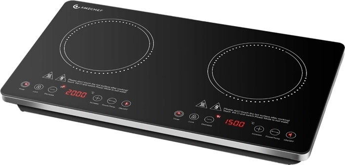 Placa de inducción AMZCHEF con dos zonas
