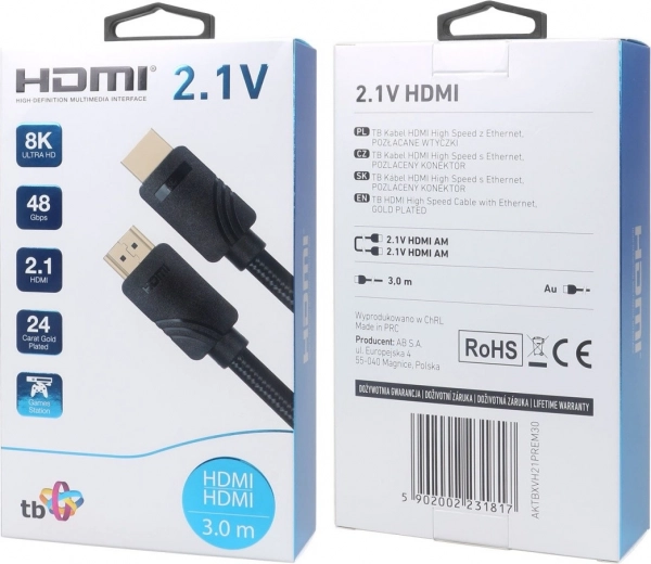 Cable HDMI 2.1 premium de 3 m 8K para jugadores