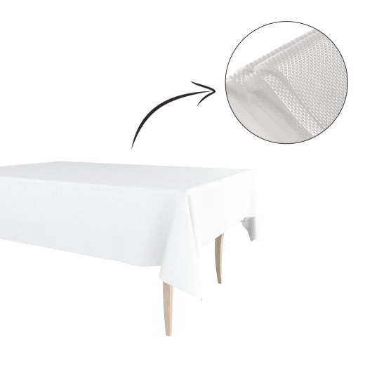 Mantel blanco de lámina con relieve 120 × 125 cm