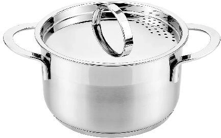 Olla de acero inoxidable con tapa 20 cm 3,6 l CASSIDA New Line para inducción