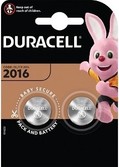 Pila de botón de litio DURACELL CR2016 3V – paquete de 2 uds.
